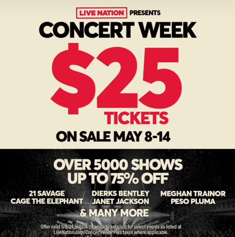 Don’t Miss Out on $25 Live Nation Concert Week Tickets!