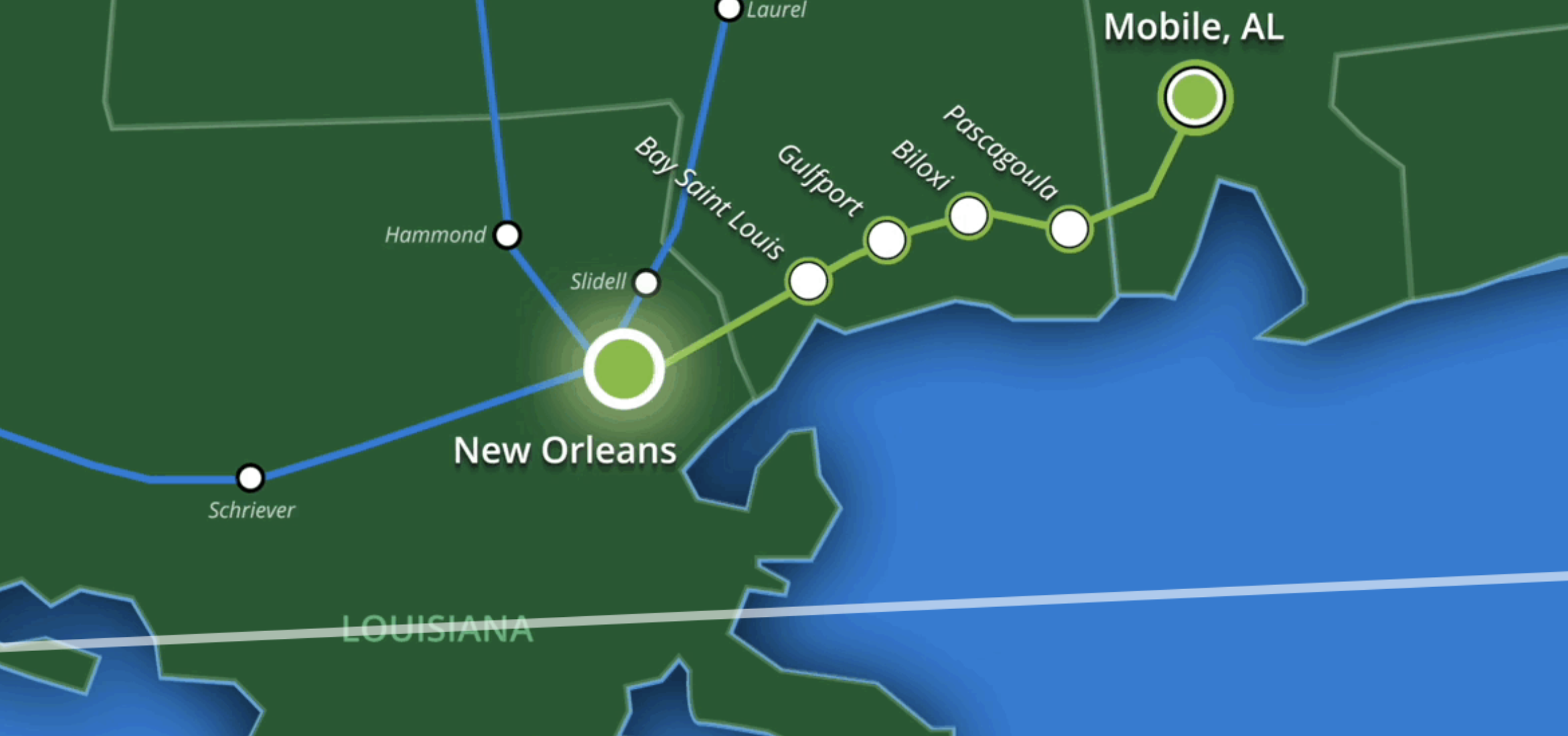   The 62 mile route on the railway  